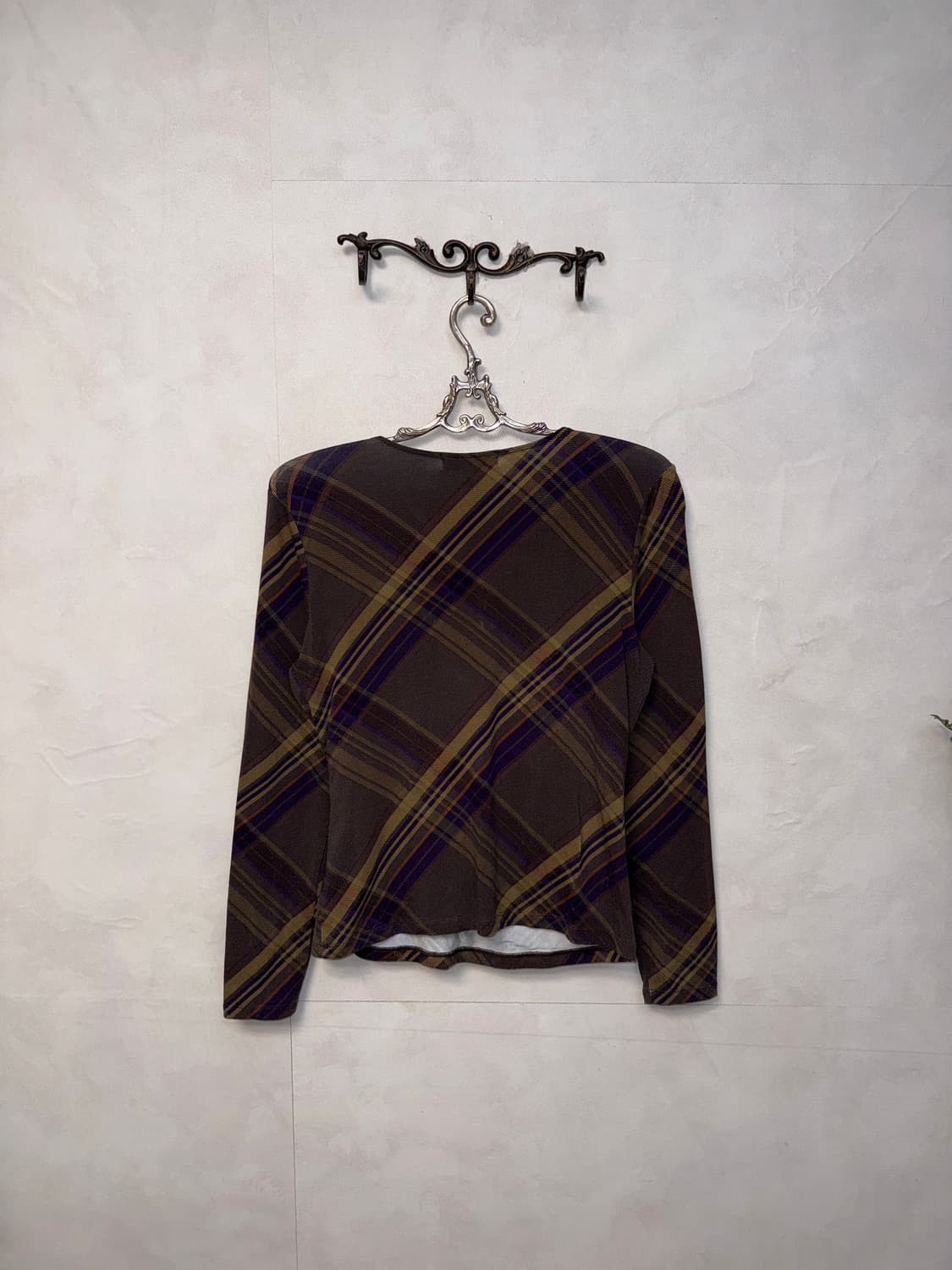 Ralph Lauren purple beige check wrap 슬리브 상품이미지3