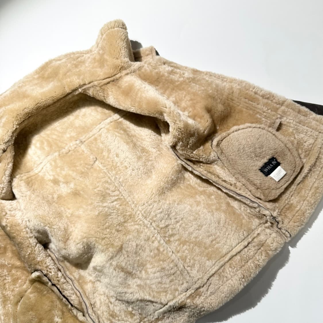 WHA IN 레이어드 카라 램스킨 시어링 무스탕 봄버 자켓 상품이미지7