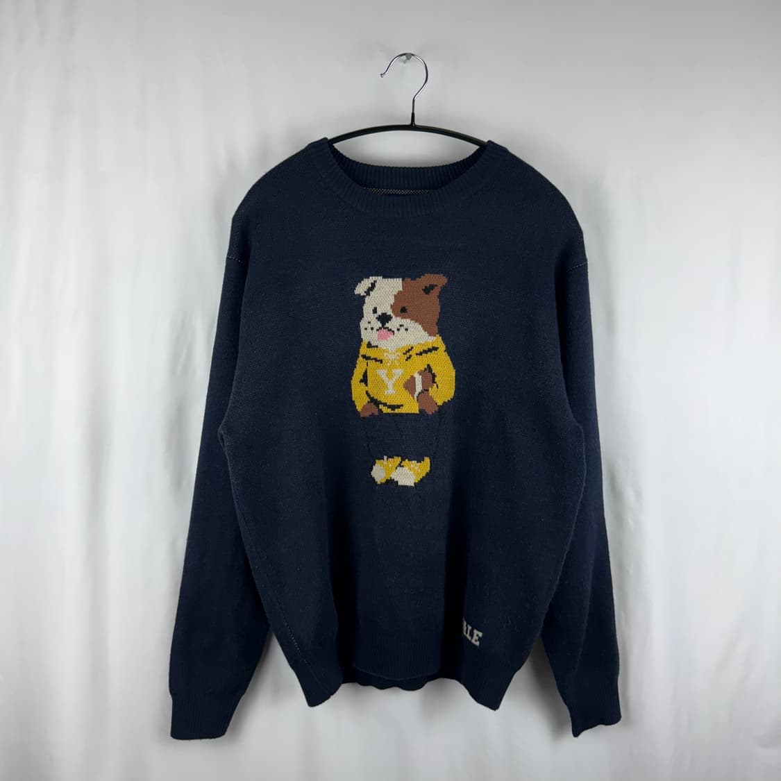 S) 예일 라이크 댄 라운드 니트 네이비 상품이미지2