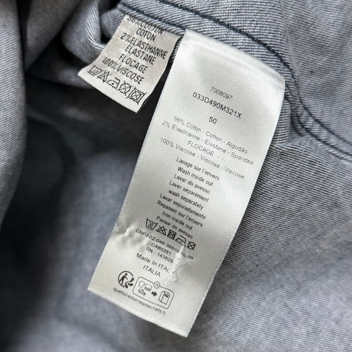 [S+급/50] 디올 오블리크 데님 셔츠 자켓 블랙 상품이미지6