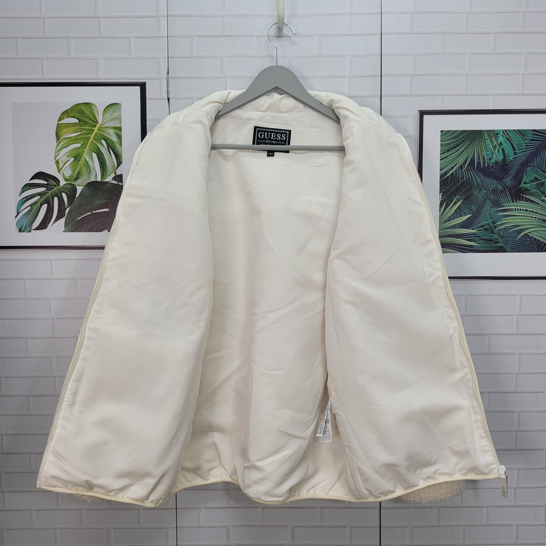 게스 뽀글이 스탠넥 후리스 집업 자켓 남여공용 M 사이즈 상품이미지6