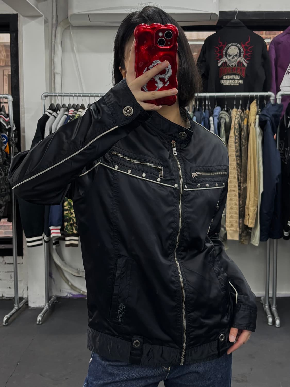 VTG 스터드 디테일 나일론 자켓 상품이미지1