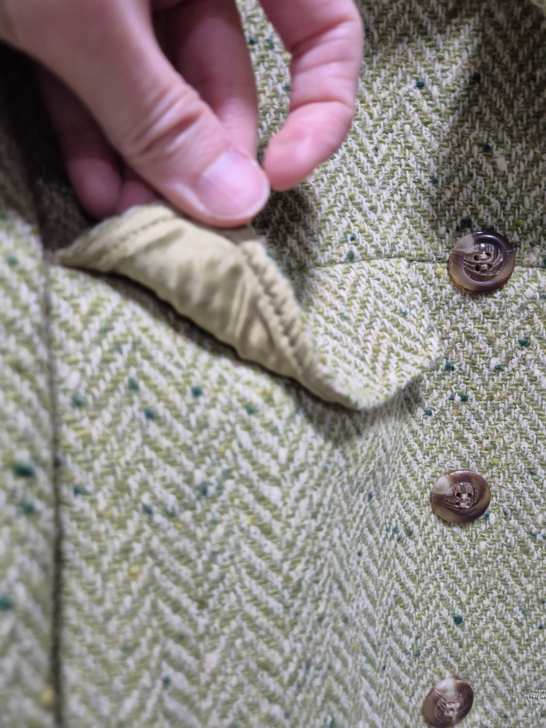 (세일)JPN빈티지.madore 트위드 셋트 올리브 상품이미지9