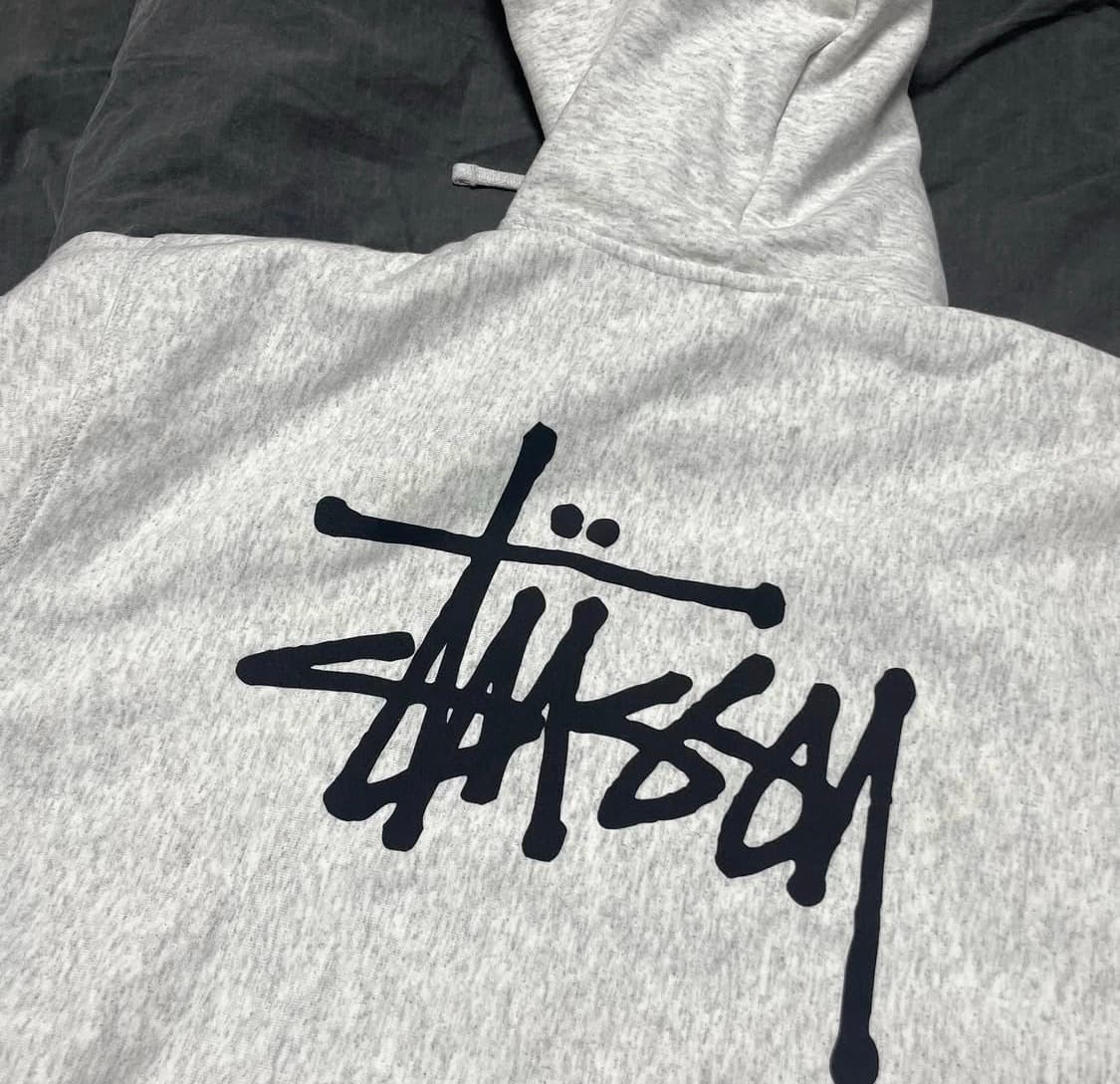 스투시 베이직 후드집업 애쉬 상품이미지1