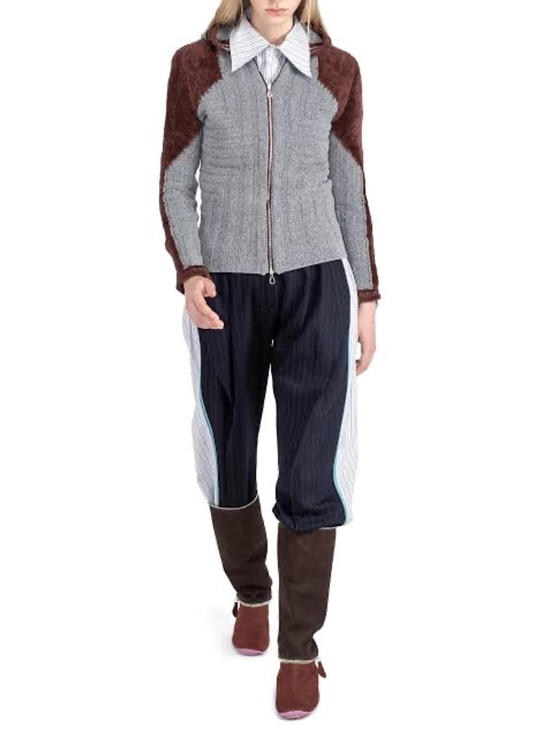 [38]키코 코스타디노브 25fw Quimby 니트 후드 집업/그레이 상품이미지9