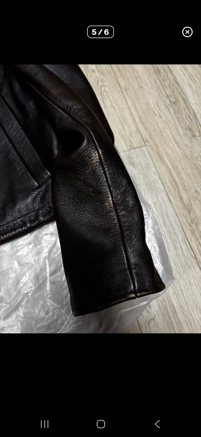 토니웩 크롭 레더자켓 브라운 L 상품이미지6