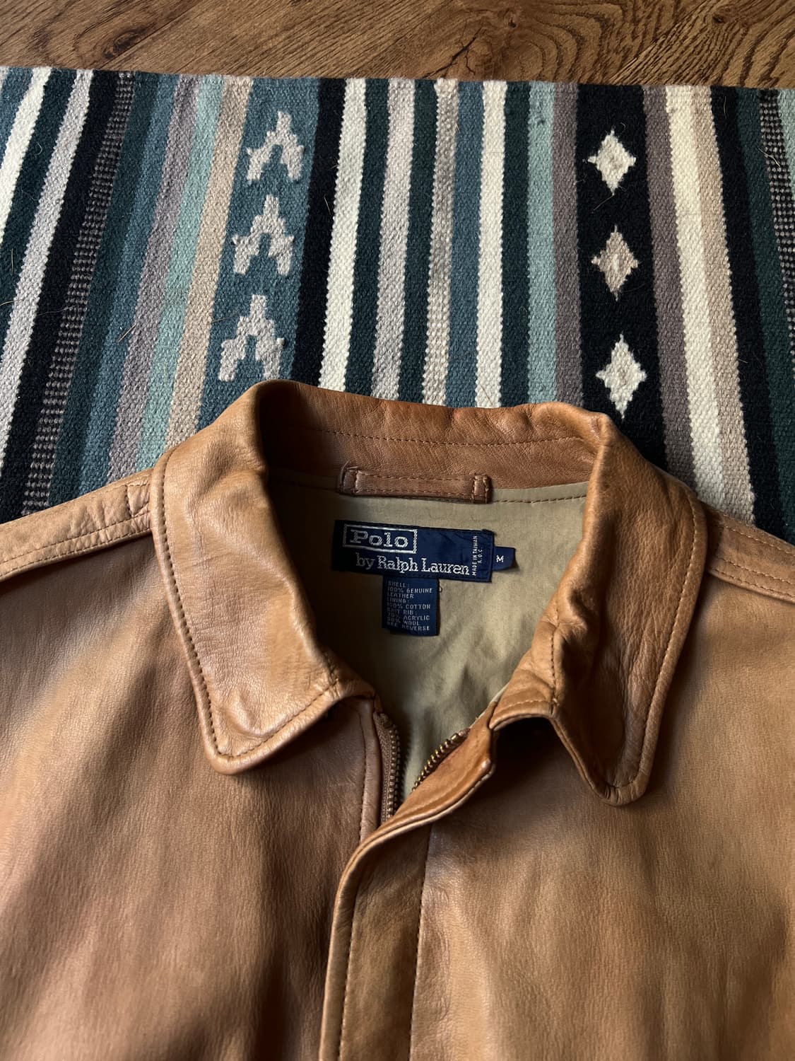 [M]90's 폴로 랄프로렌 A-2 레더 플라이트 자켓 상품이미지2