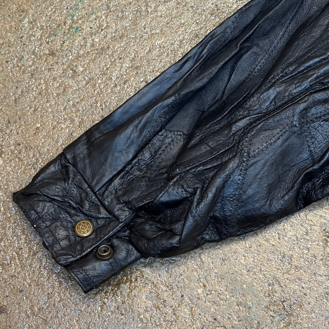 90s USA 빈티지 패치워크 버펄로 가죽자켓 상품이미지10