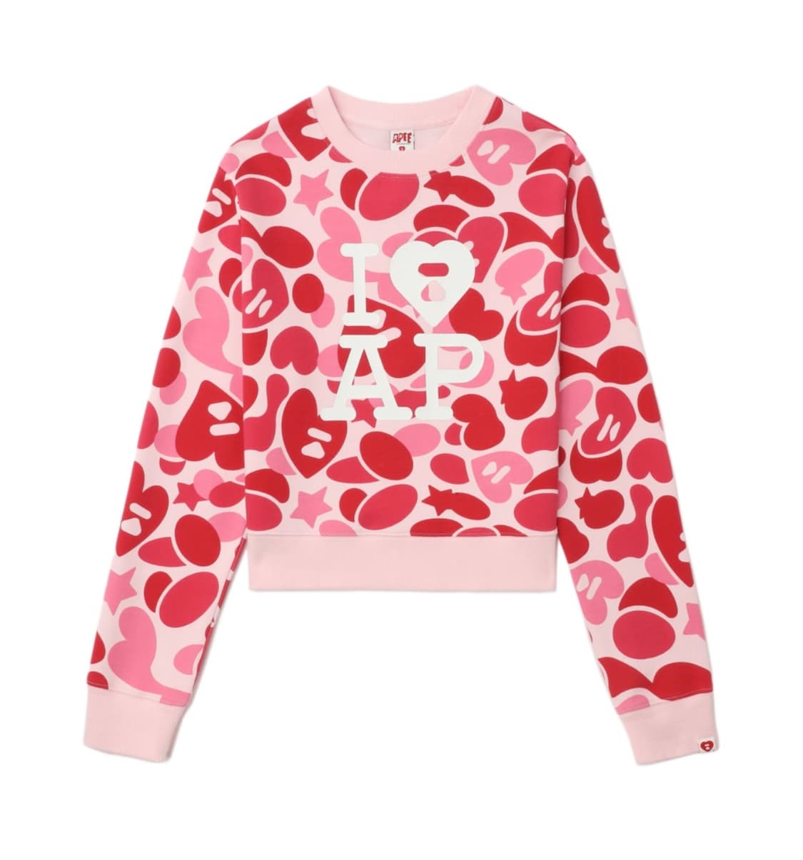에이프 카모 모노그램 프린트 스웨트셔츠 핑크 s사이즈 상품이미지1