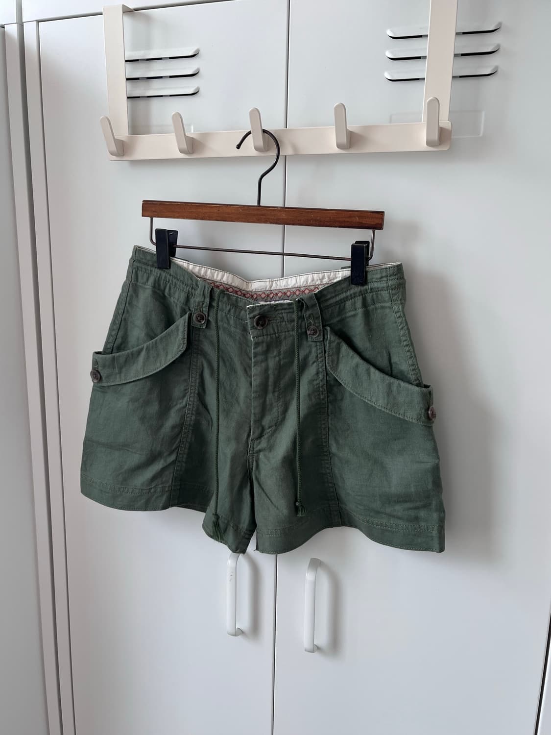 Archives 카키 포켓 카고 팬츠 반바지 상품이미지9