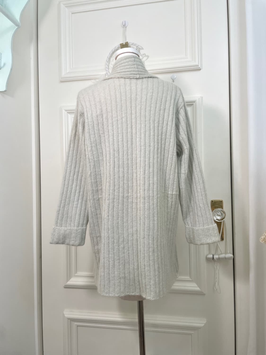 sheer green open collar cardigan 상품이미지3