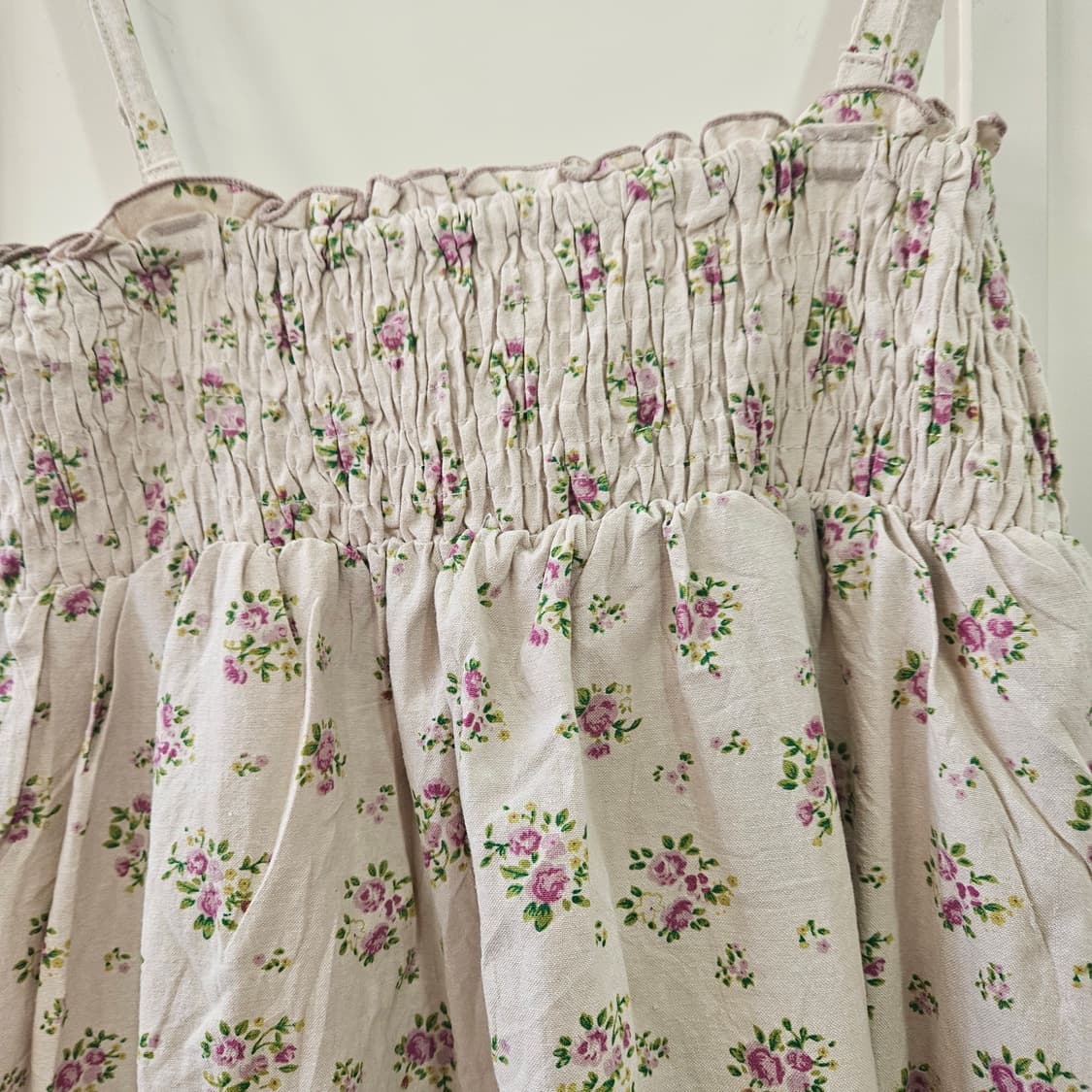 플라워 스모크 레이어드 롱 원피스 상품이미지3