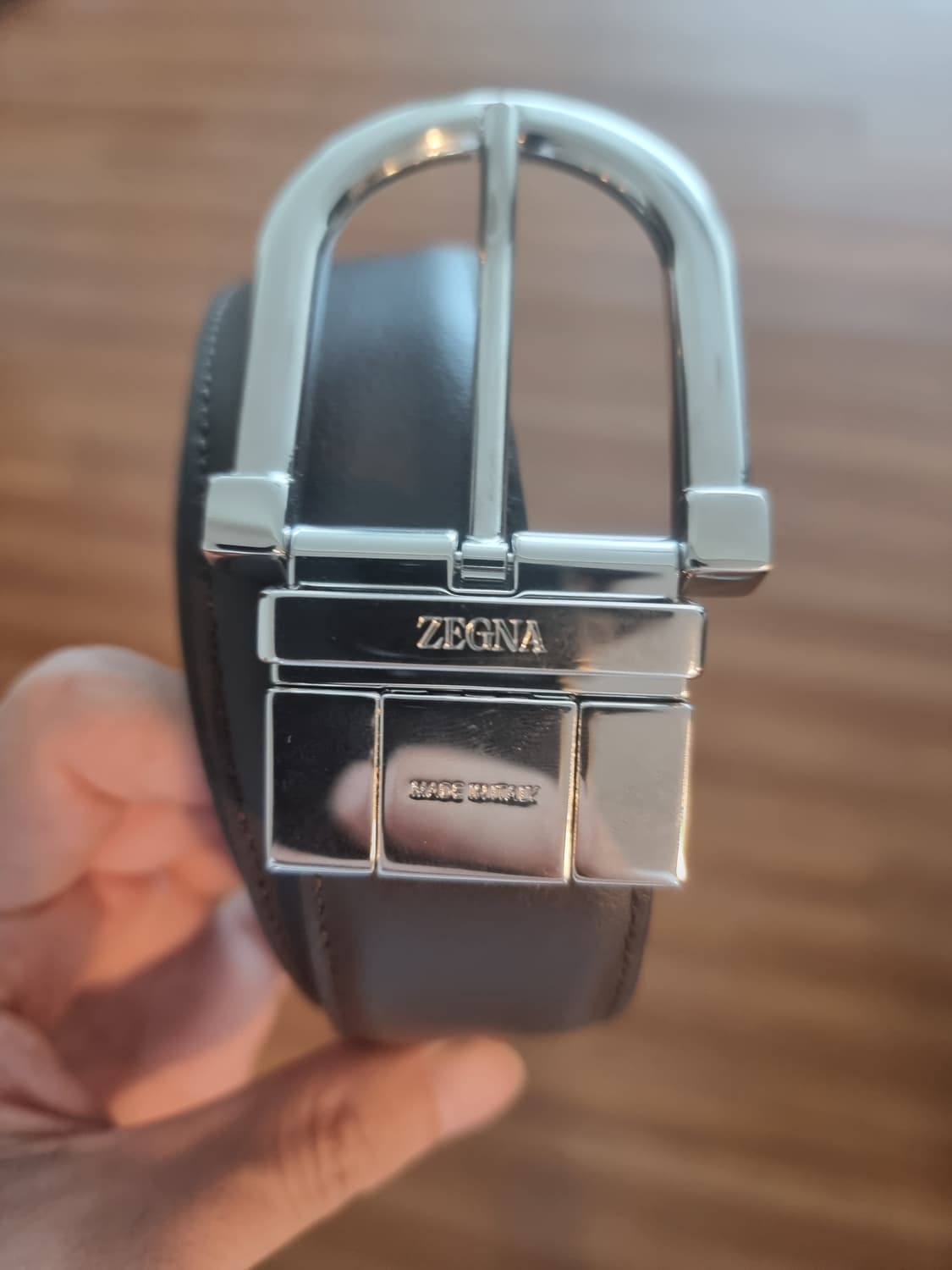 [제냐 Zegna] 블랙/다크 브라운 리버서블 레더 벨트 상품이미지3