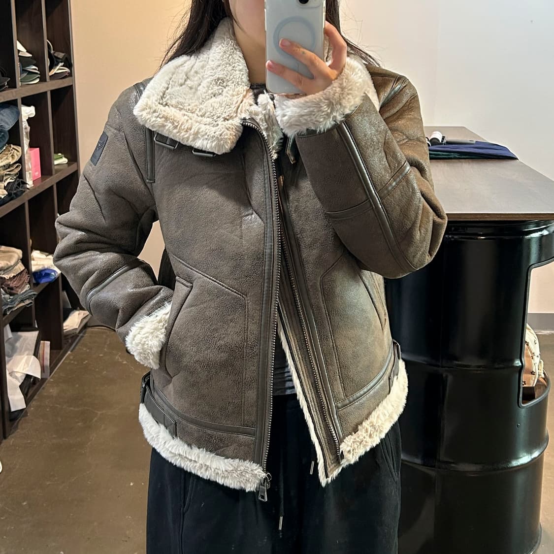 버커루 브라운 버클 무스탕 상품이미지6