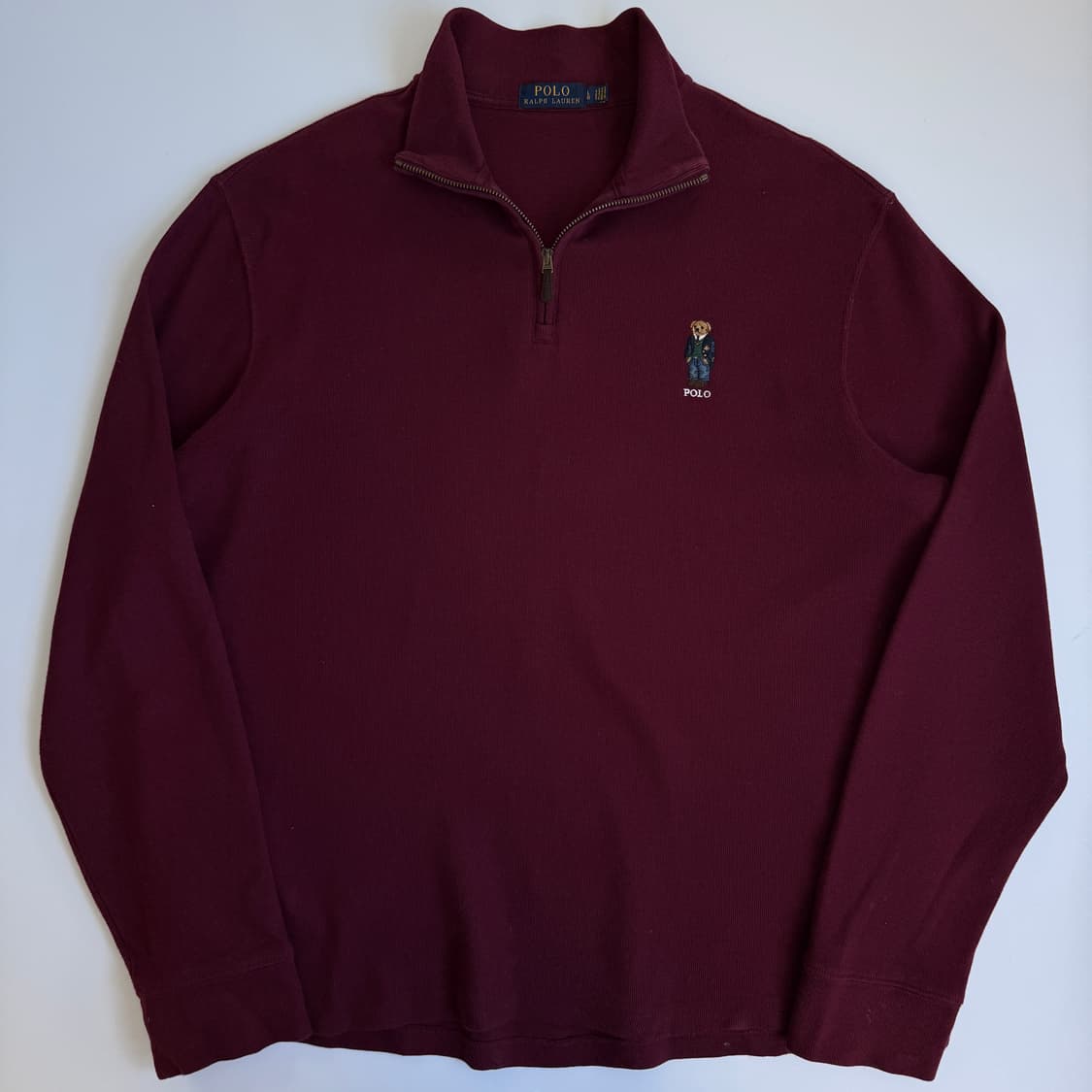 Polo  폴로 랄프로렌 버건디 폴로베어 하프집업 니트  상품이미지2