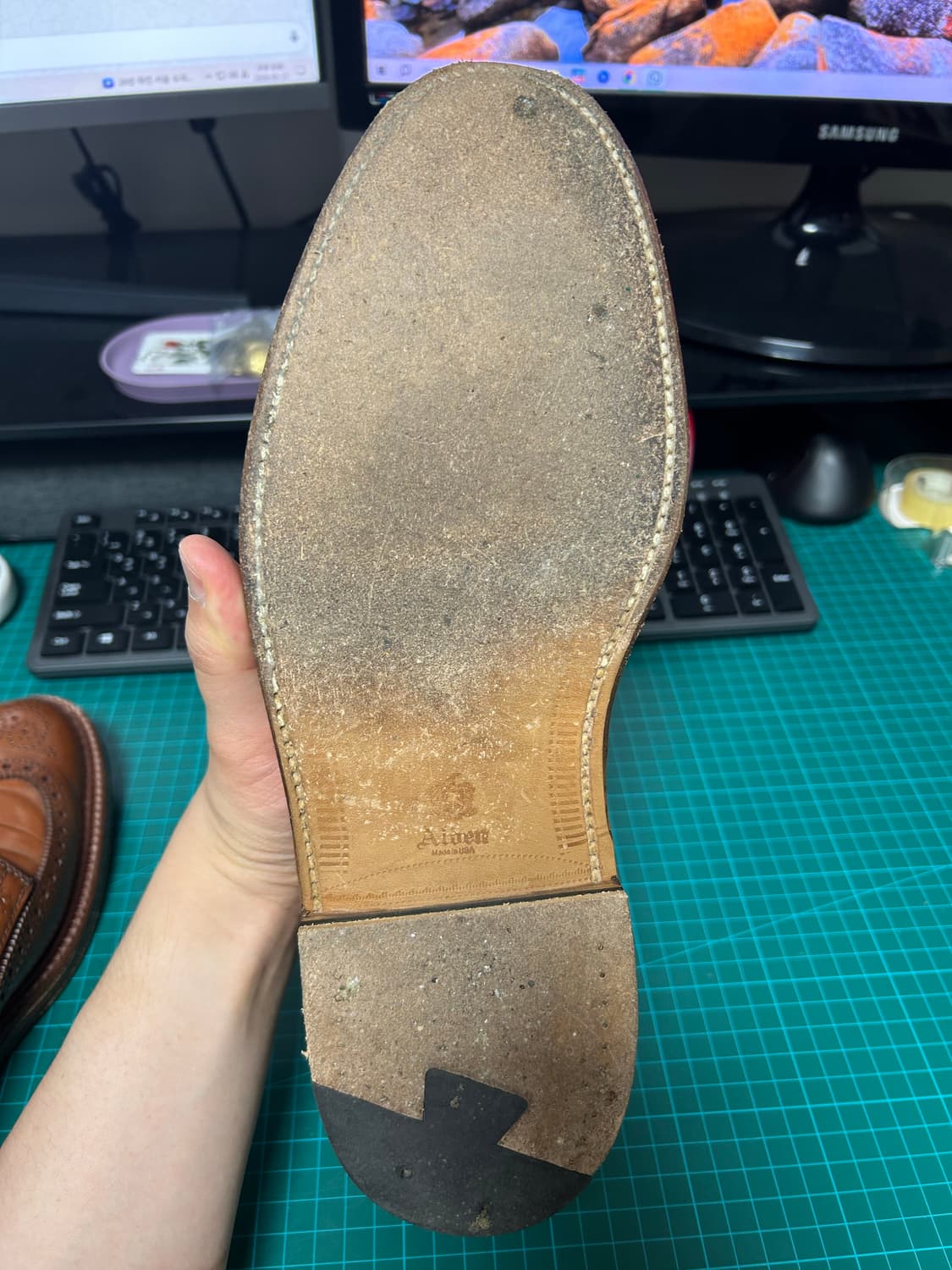 알든 아마레또 쉘 코도반 윙팁 부츠 상품이미지5