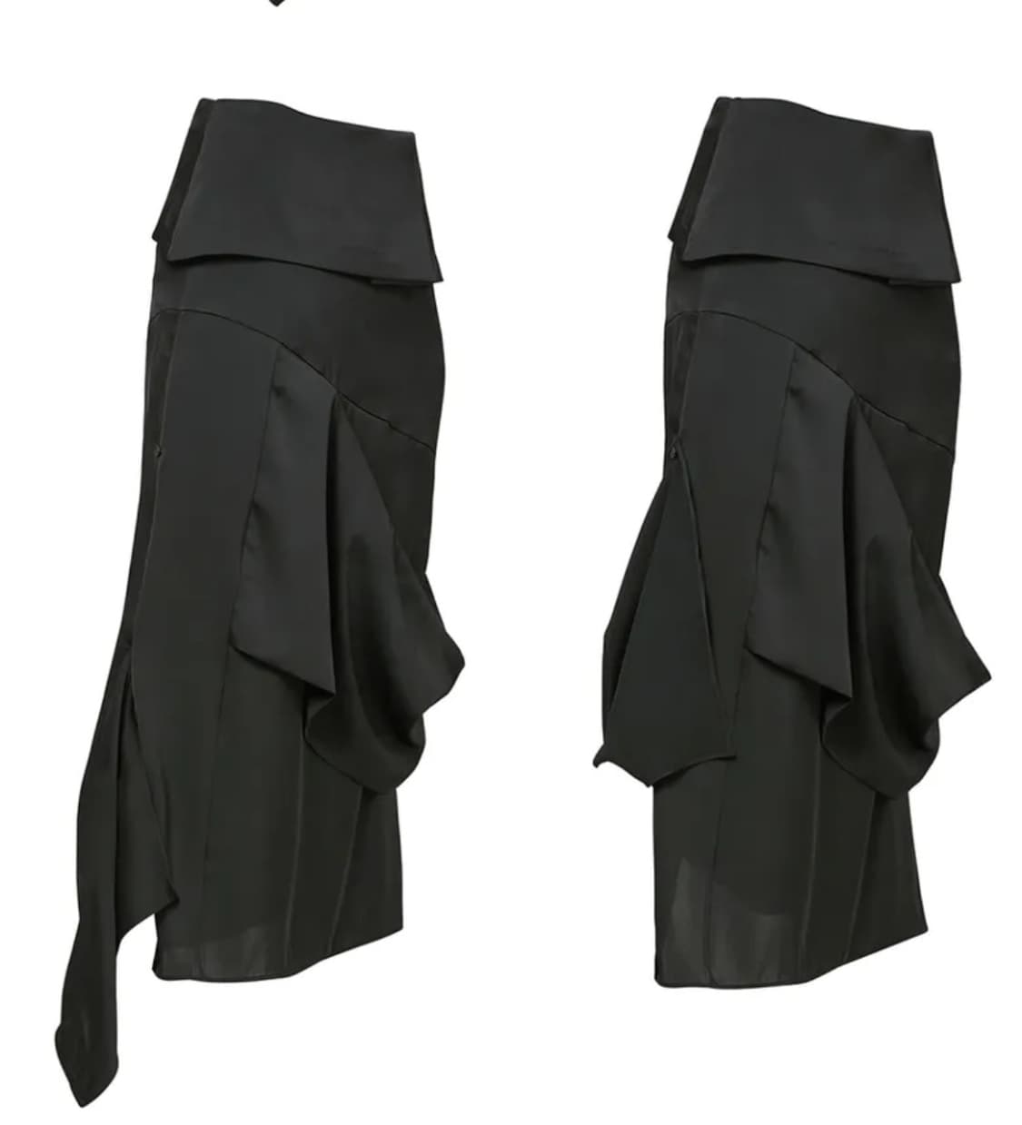 2.Drape Layered Maxi Skirt black 상품이미지2