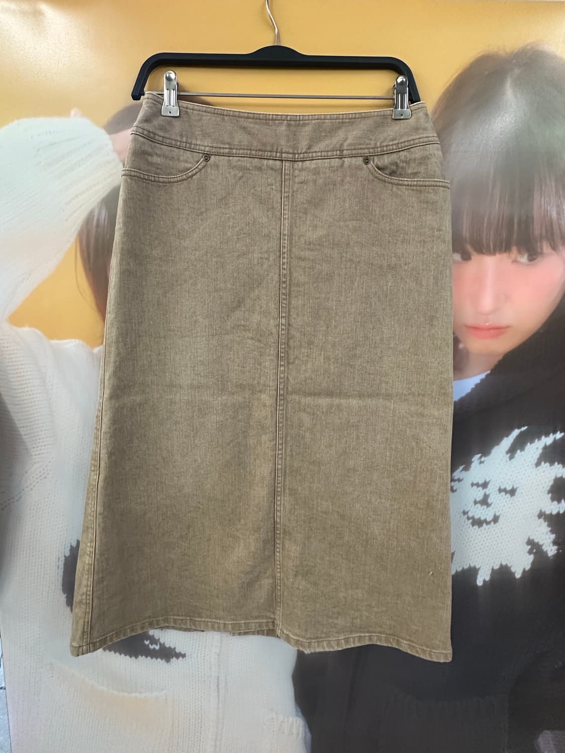 BURBERRY 버버리 브라운 데님롱스커트 상품이미지1