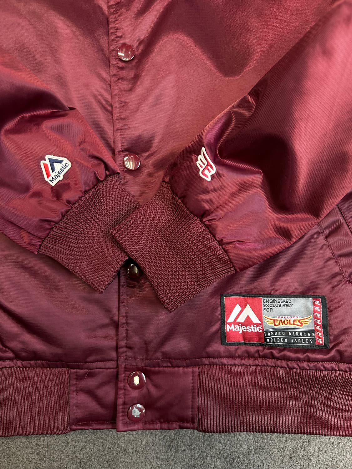 마제스틱 이글스 버건디 춘추 점퍼 L 상품이미지2