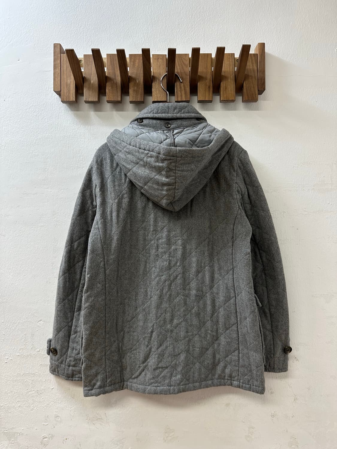 일본빈티지 어반리서치 양모울50% 후드 안감 누빔 코트 상품이미지2