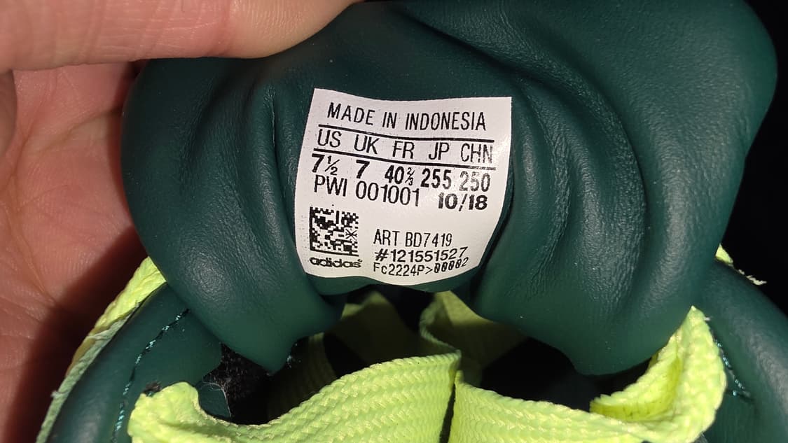 [S급]아디다스 슈퍼스타 그린 네온 와이드레이스 (BD7419)255mm 상품이미지10