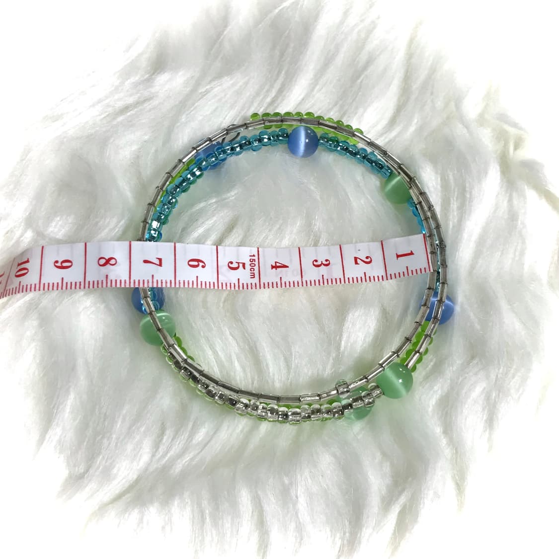 빈티지 레이어드 뱅글 팔찌 캣츠아이 비즈 원석 상품이미지3