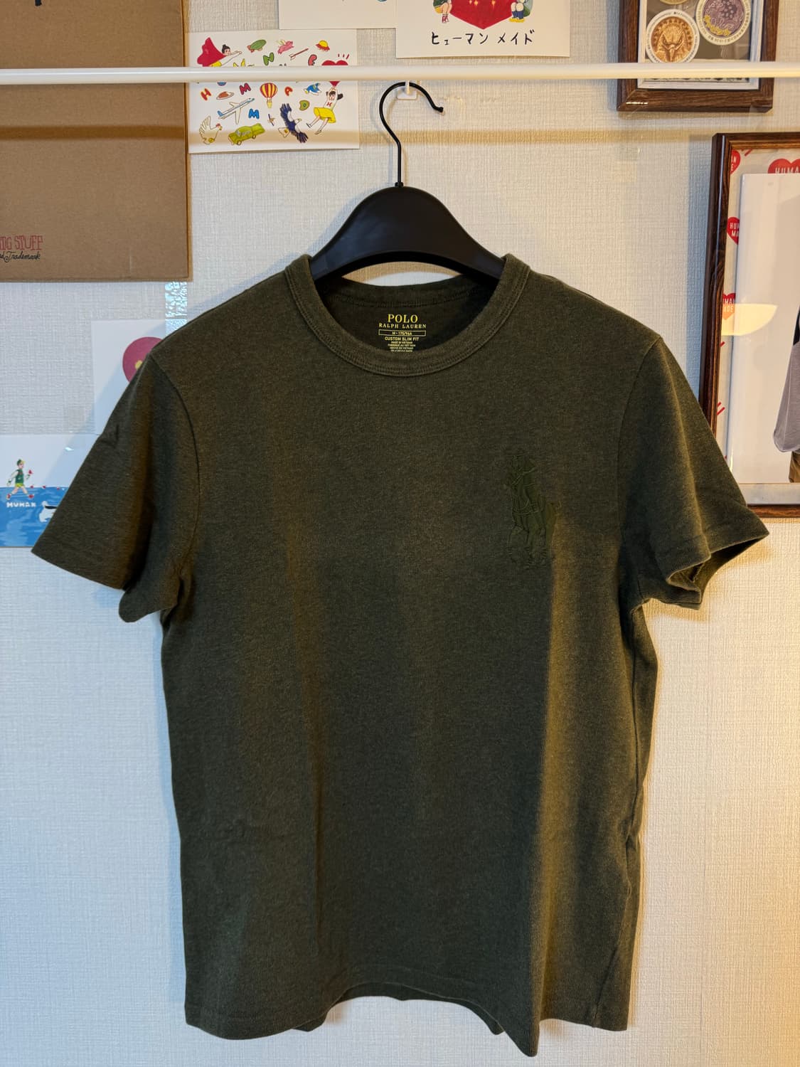 [M]폴로 랄프로렌 빅포니로고 코튼 반팔티 카키 상품이미지1