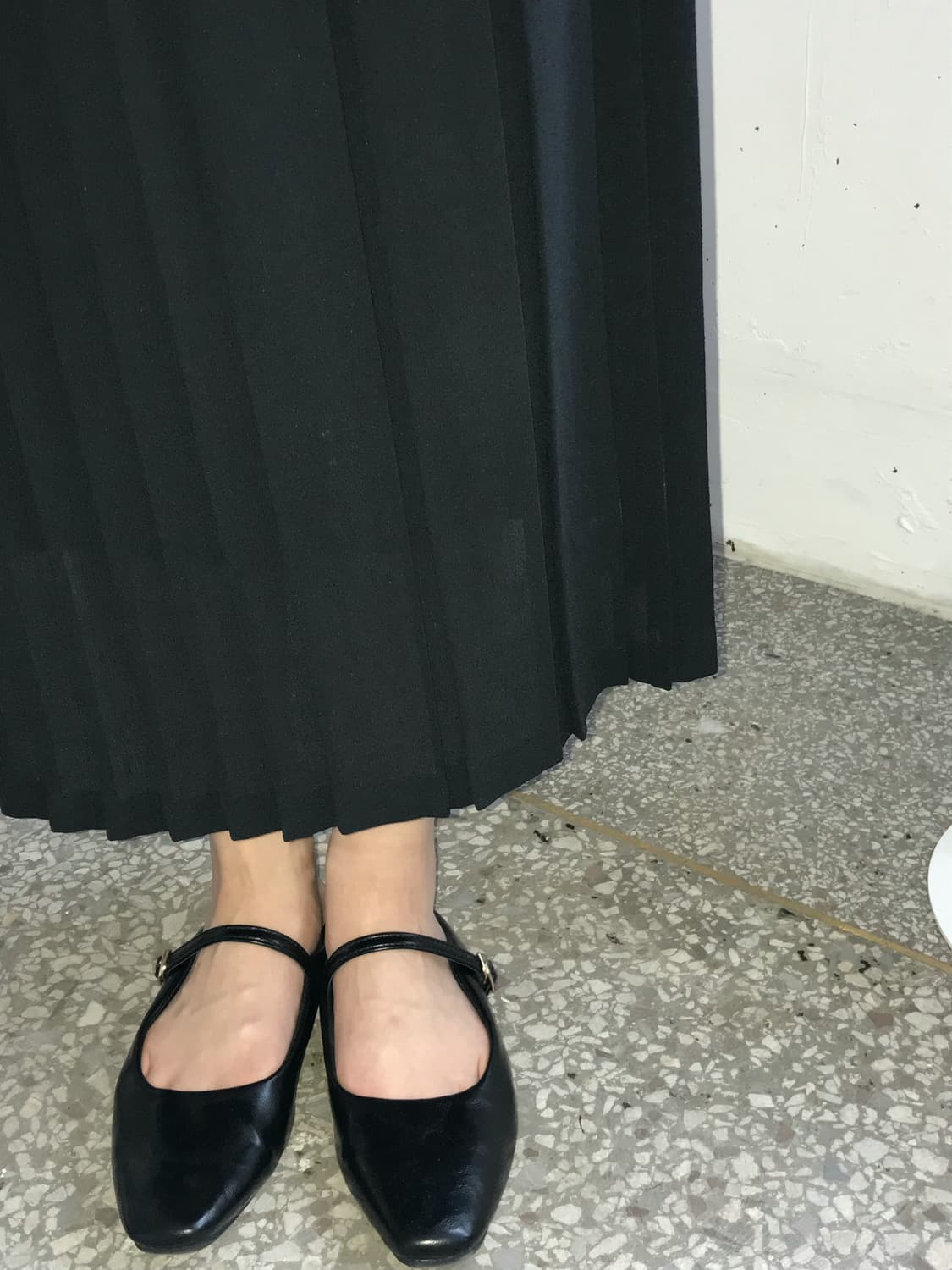 블랙 플리츠 스커트  상품이미지5