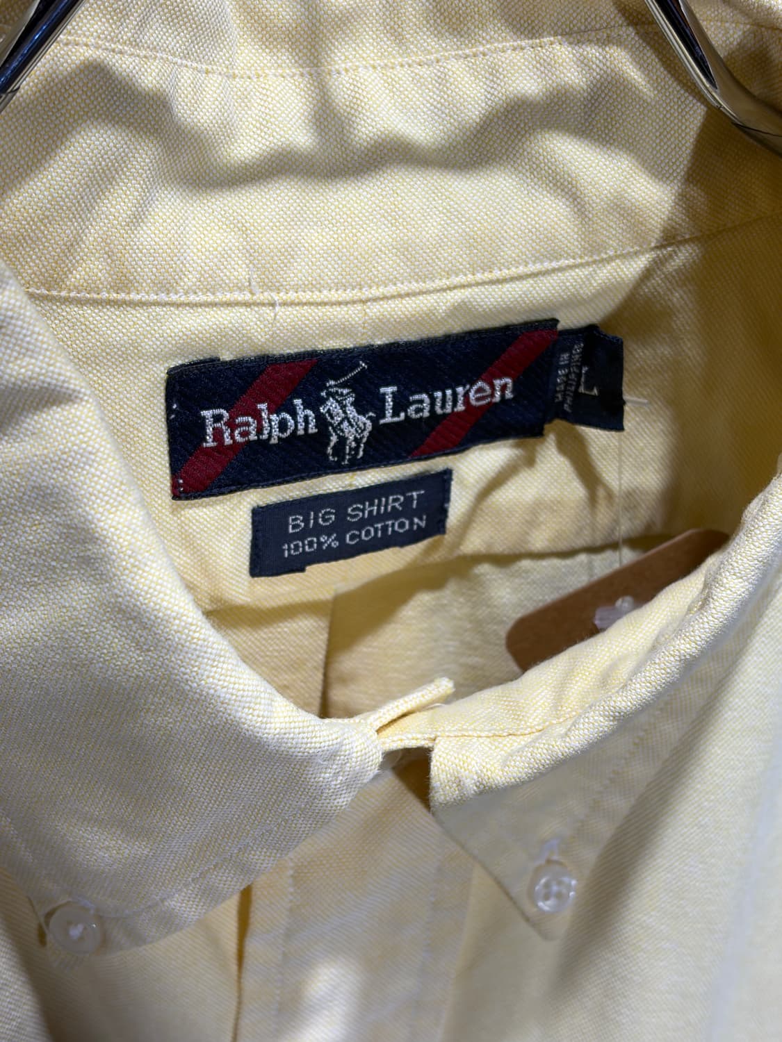 L 폴로랄프로렌 BIG SHIRT 원포켓 옐로우 코튼 셔츠 상품이미지5