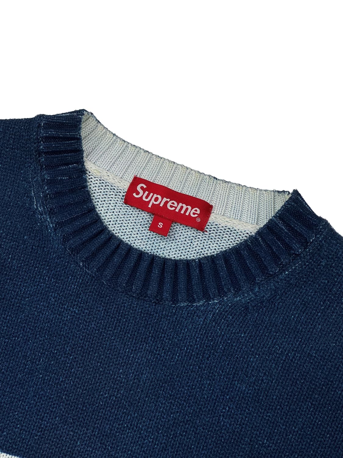 슈프림 프린트 워시드 스웨터 네이비 상품이미지3