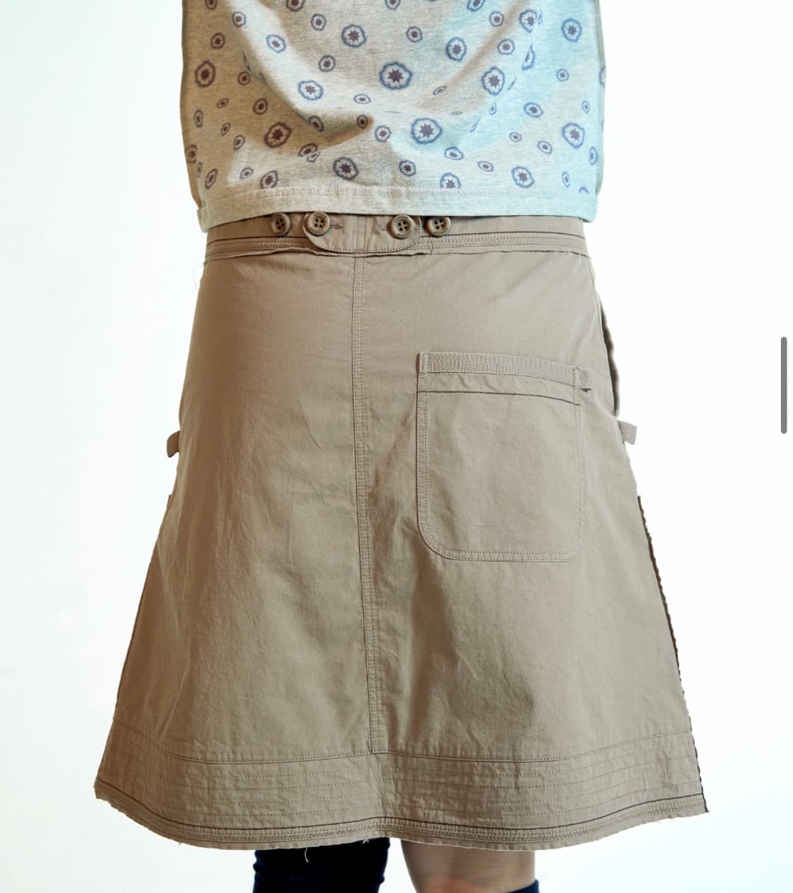 RAW EDGE COTTON SKIRT ASH BROWN 상품이미지3