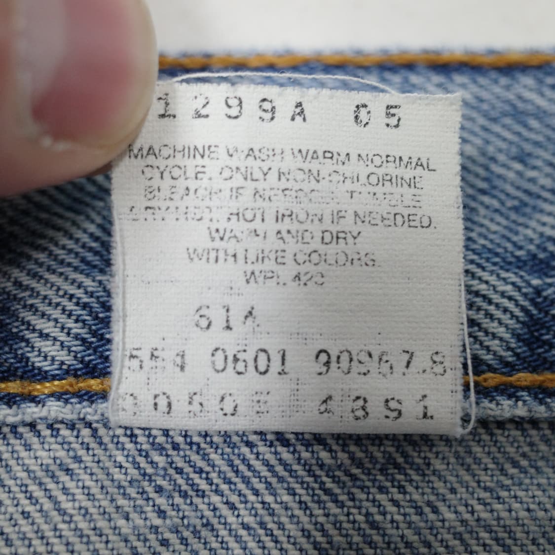 90s 리바이스 505 블랭크탭 데님 W32 L30 USA제조  상품이미지5