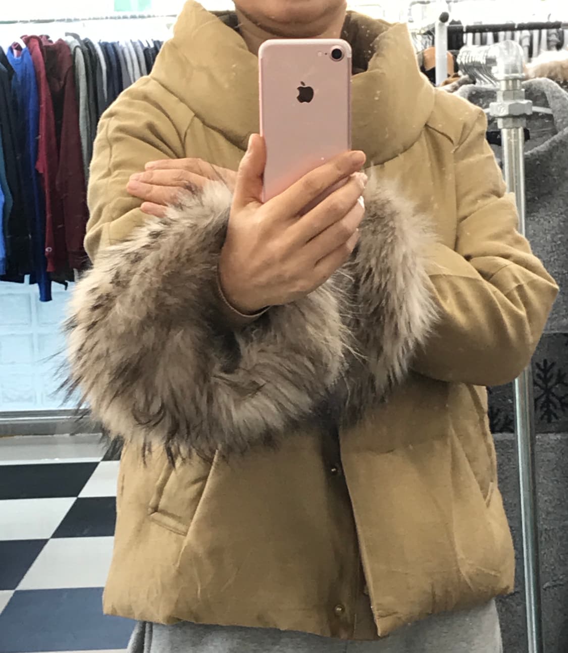 일본 빈티지 골드 다운 숏패딩 상품이미지4