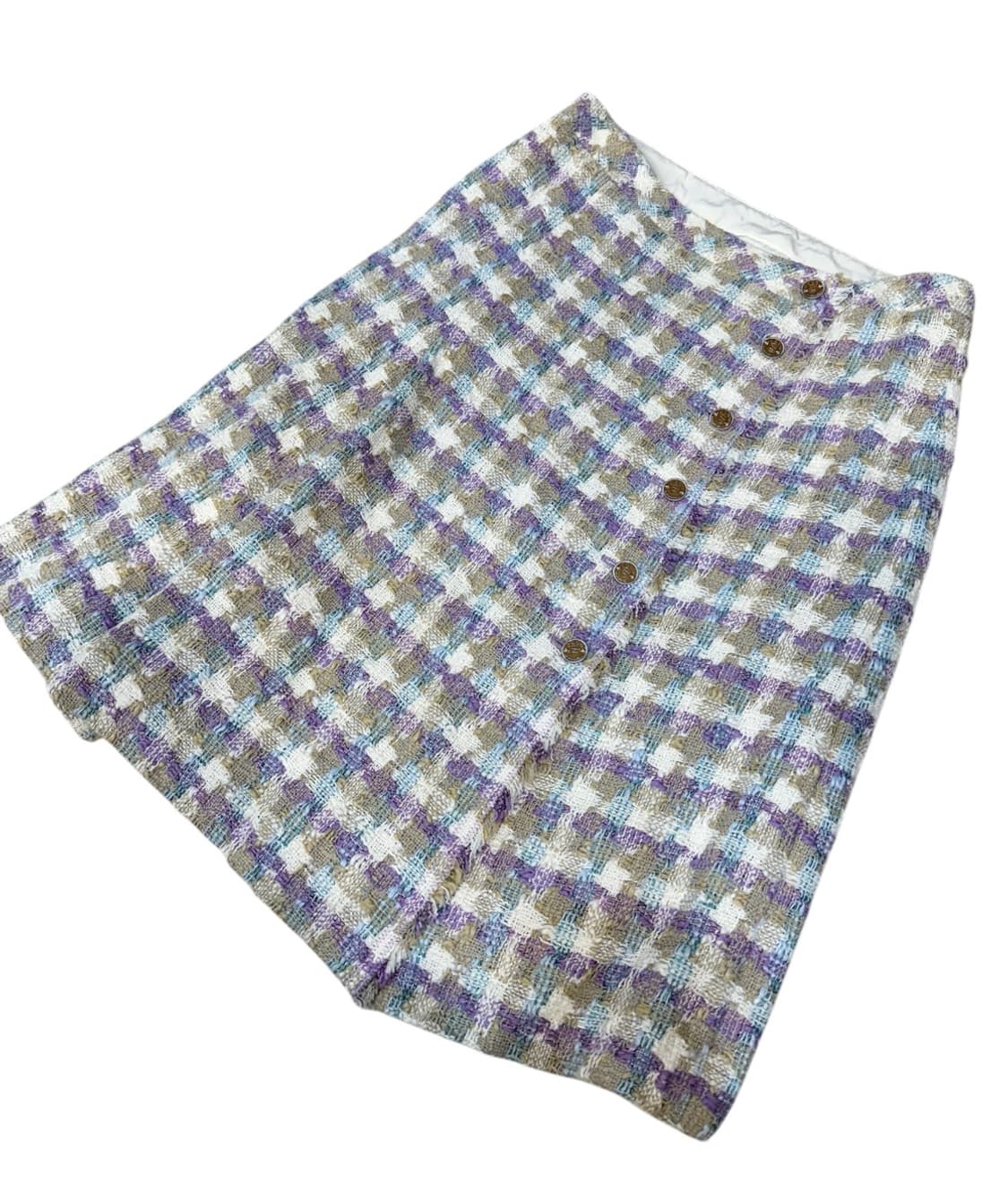 샤넬 파스텔 믹스 트위드 스커트 상품이미지3