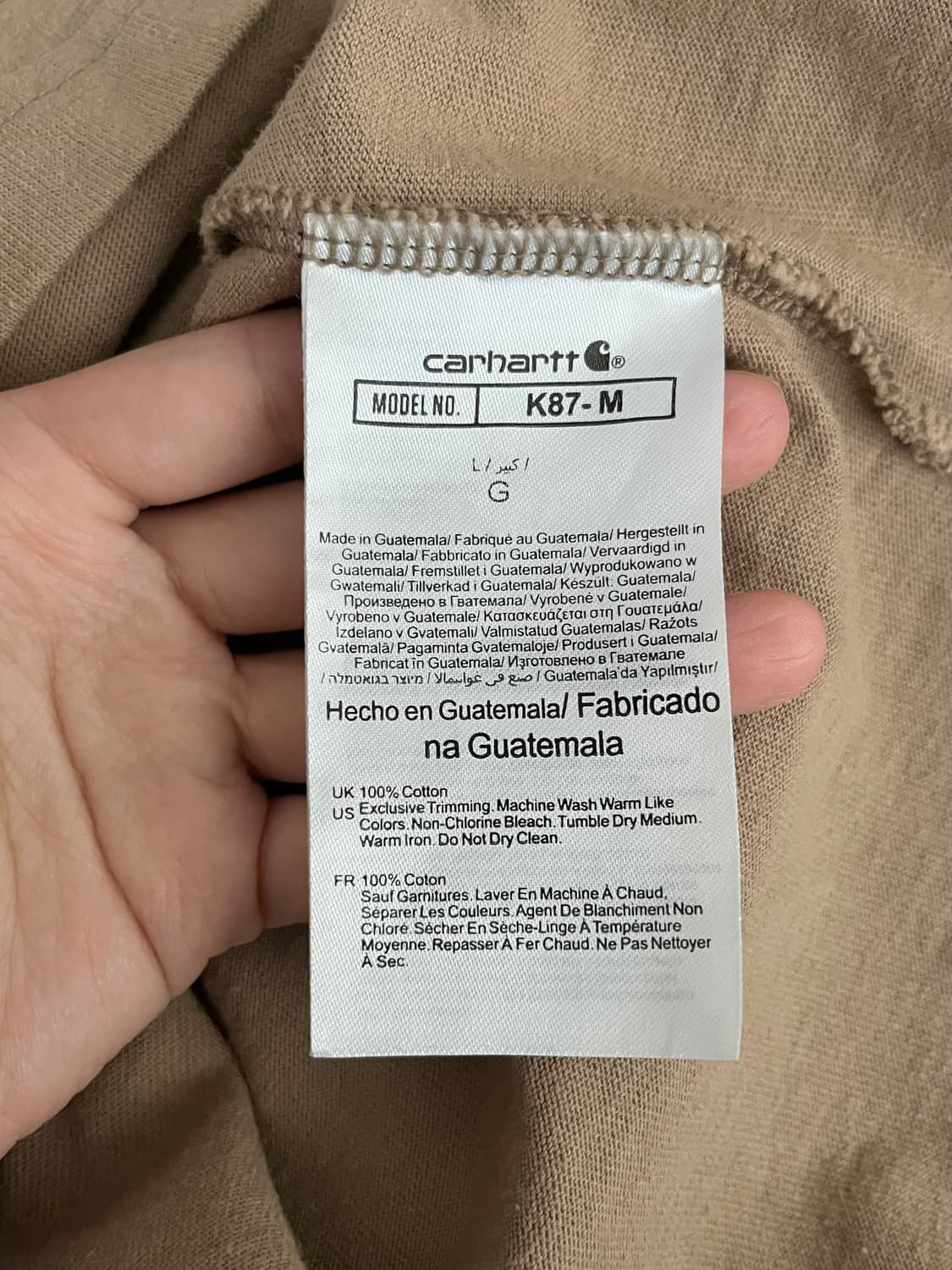 L) 칼하트 루즈핏 포켓 반팔 티셔츠 베이지 상품이미지5