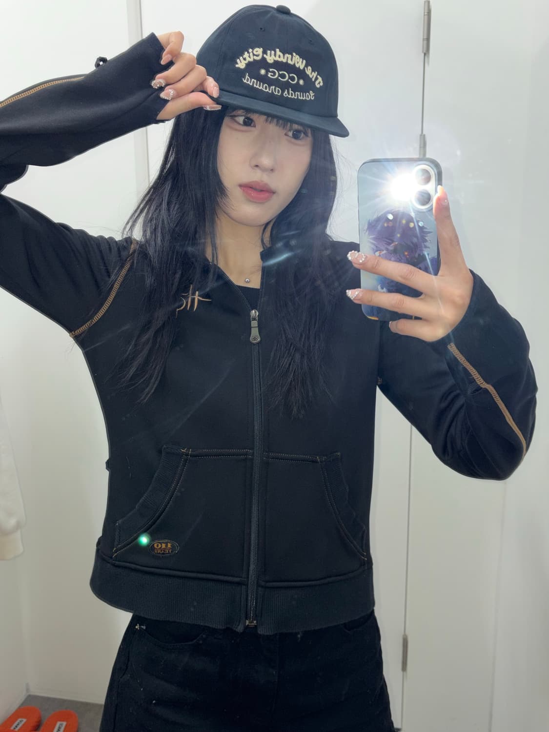 할리데이비슨 자수로고 워머 후드집업 상품이미지3