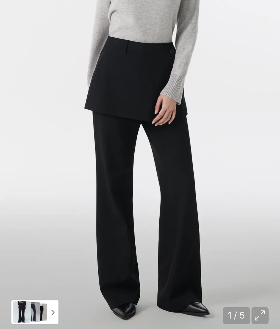 우먼즈 랩 스커트 레이어드 슬랙스 [블랙] 상품이미지1