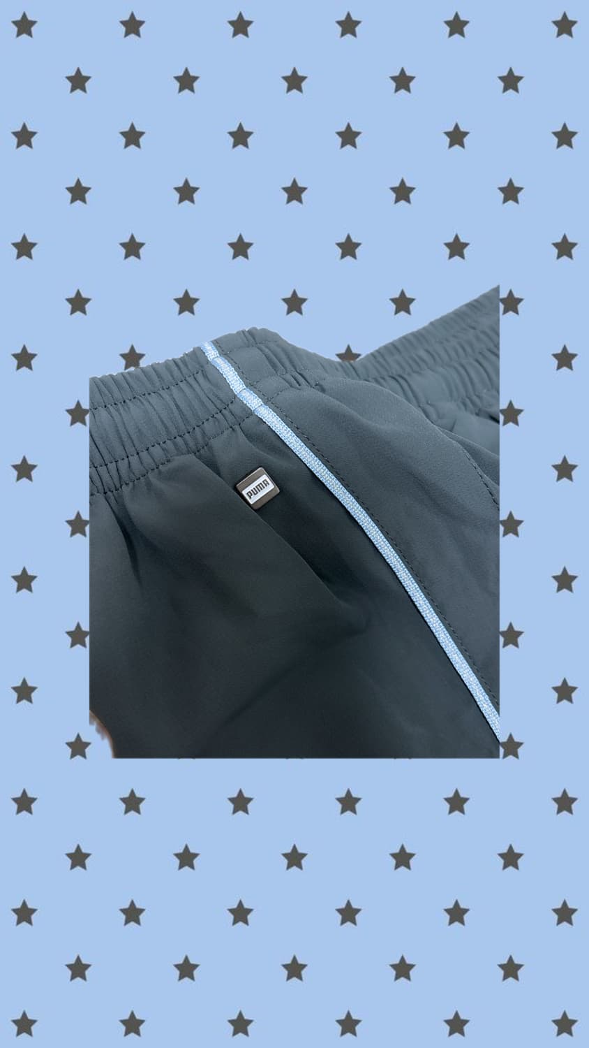 푸마 진회색&하늘색 글리터 츄바 츄리닝 바지 M 상품이미지3