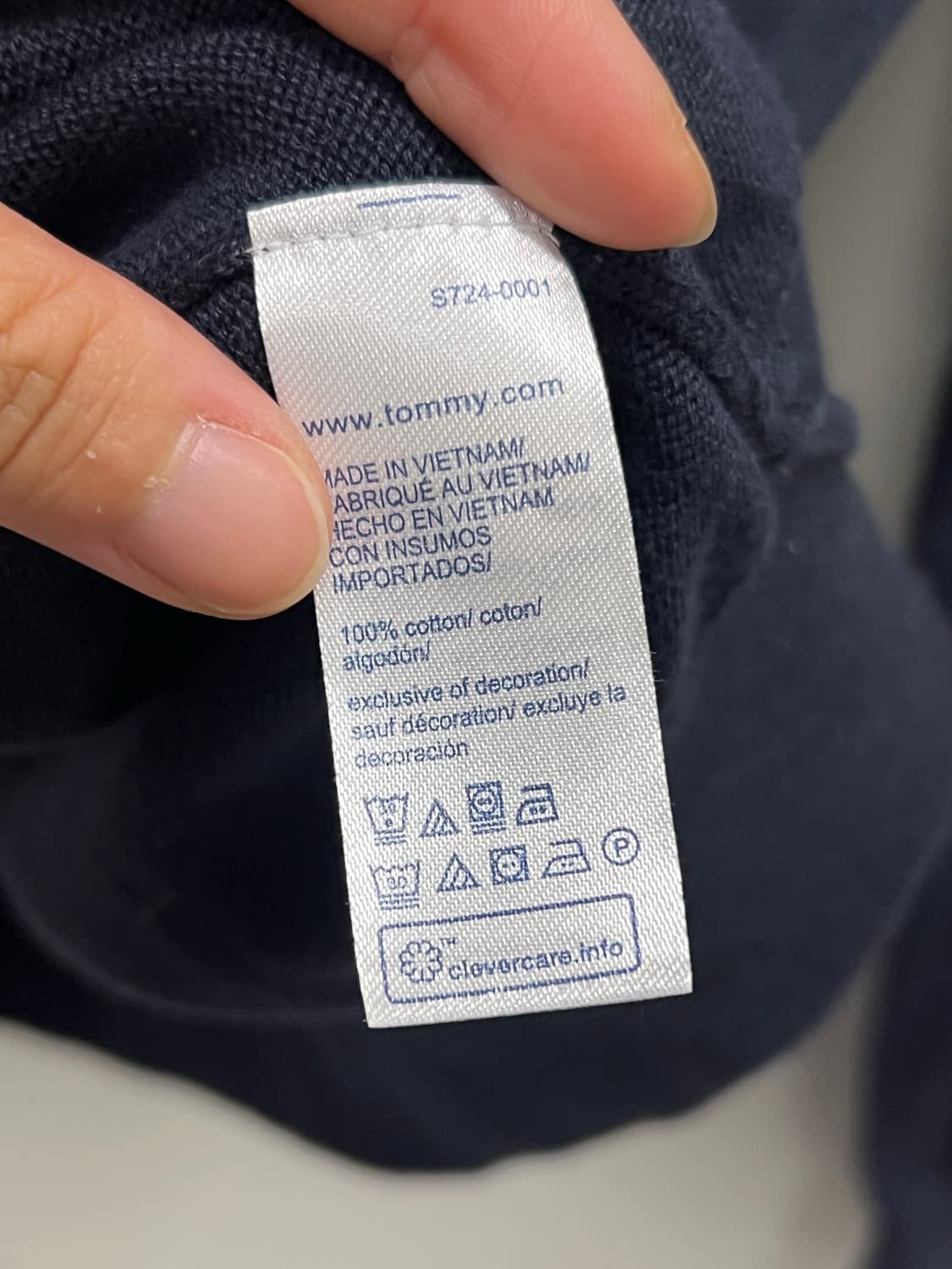 (L) 타미힐피거 남성 브이넥 아가일 니트 스웨터 네이비 상품이미지5