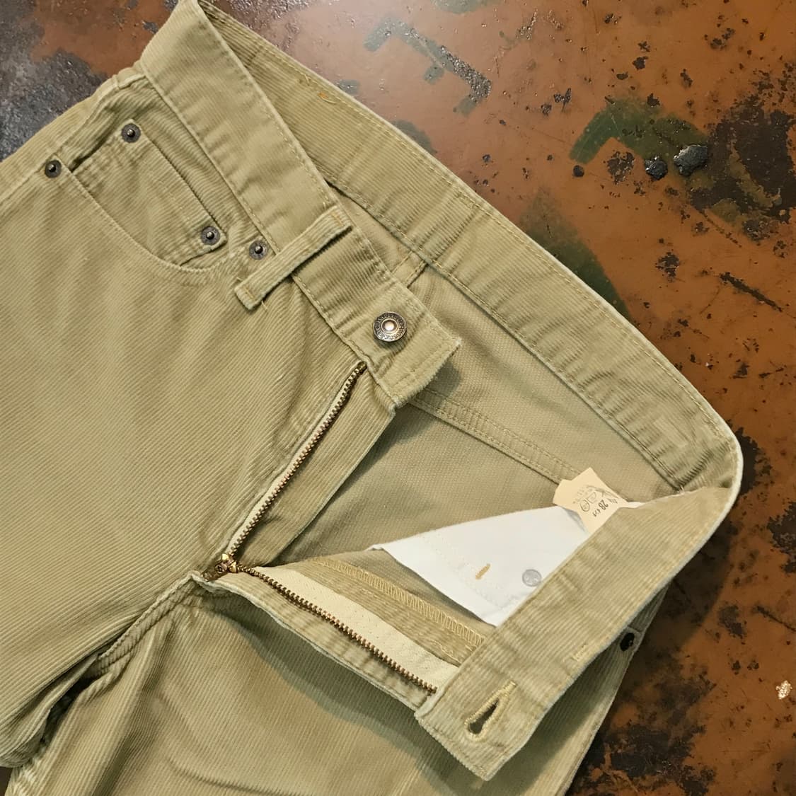 Japan 리바이스 505 베이지 코듀로이 팬츠 허리 27 28 사이즈  상품이미지4