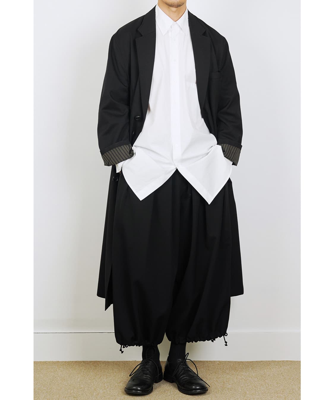 한블랙 팬츠 004 울 개버딘 벌룬팬츠 요지야마모토 상품이미지4