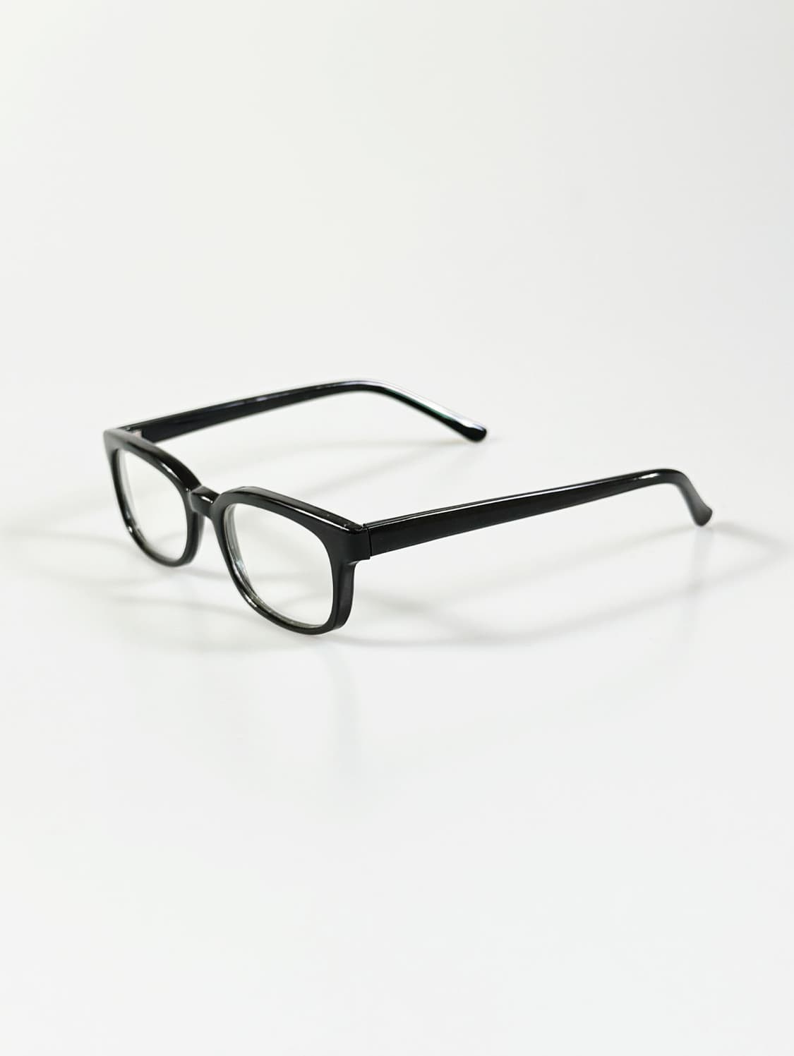 90s 블랙 뿔테 스퀘어 프레임 빈티지 안경 상품이미지3