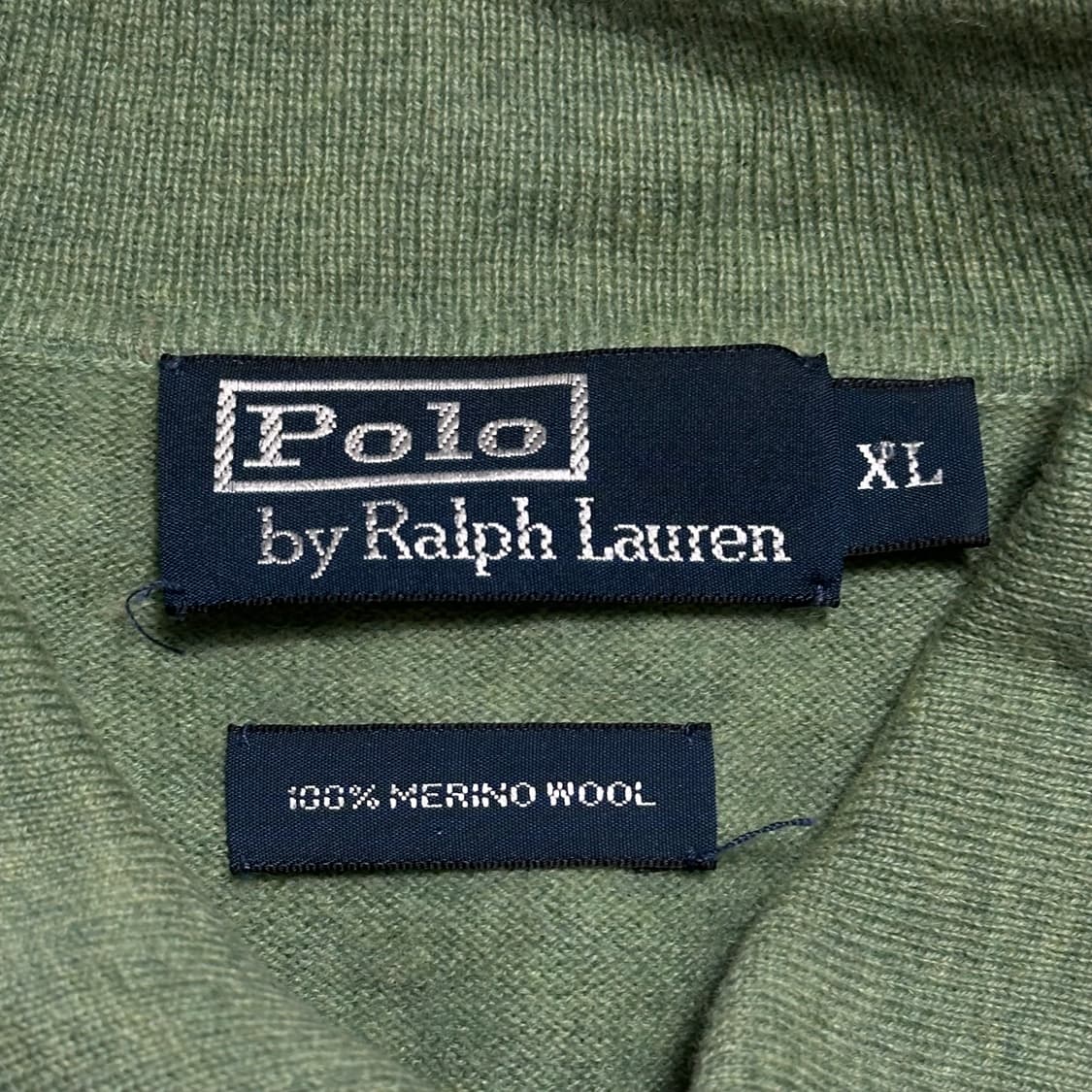 XL 폴로랄프로렌 라이트 그린 메리노 울 카라 니트 상품이미지4
