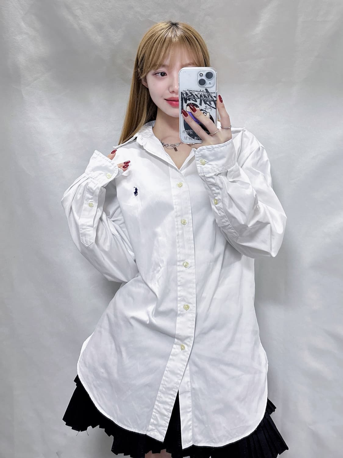 폴로 랄프로렌 네이비 포니 화이트 셔츠  상품이미지2