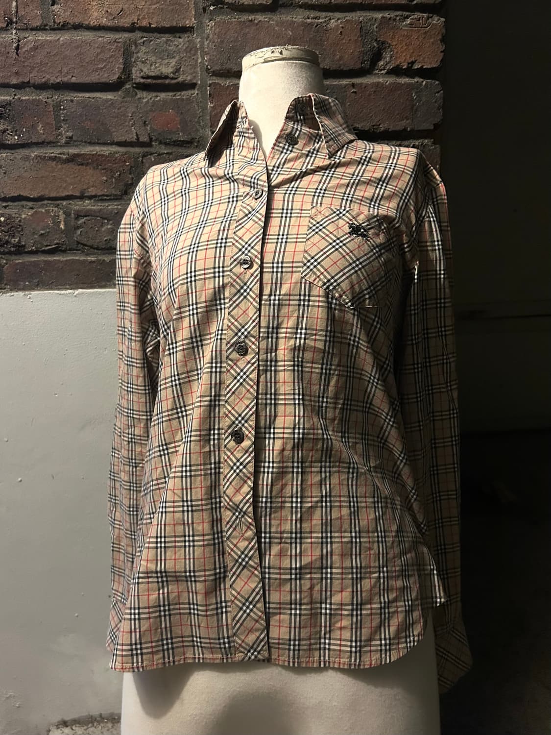 2000s JPN 버버리 블루라벨 긱시크 노바 체크셔츠 상품이미지1