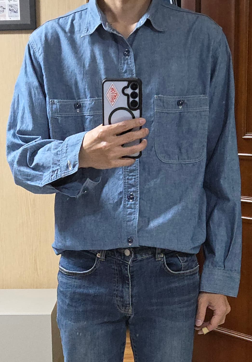 (착샷) 오어슬로우 샴브레이 셔츠 상품이미지9