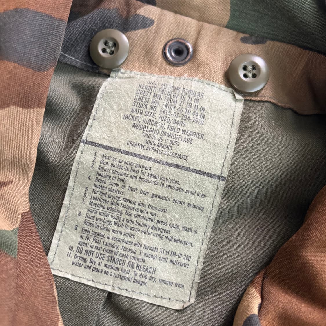 80s US Army M-65 빈티지 우드랜드 필드자켓 M 상품이미지6