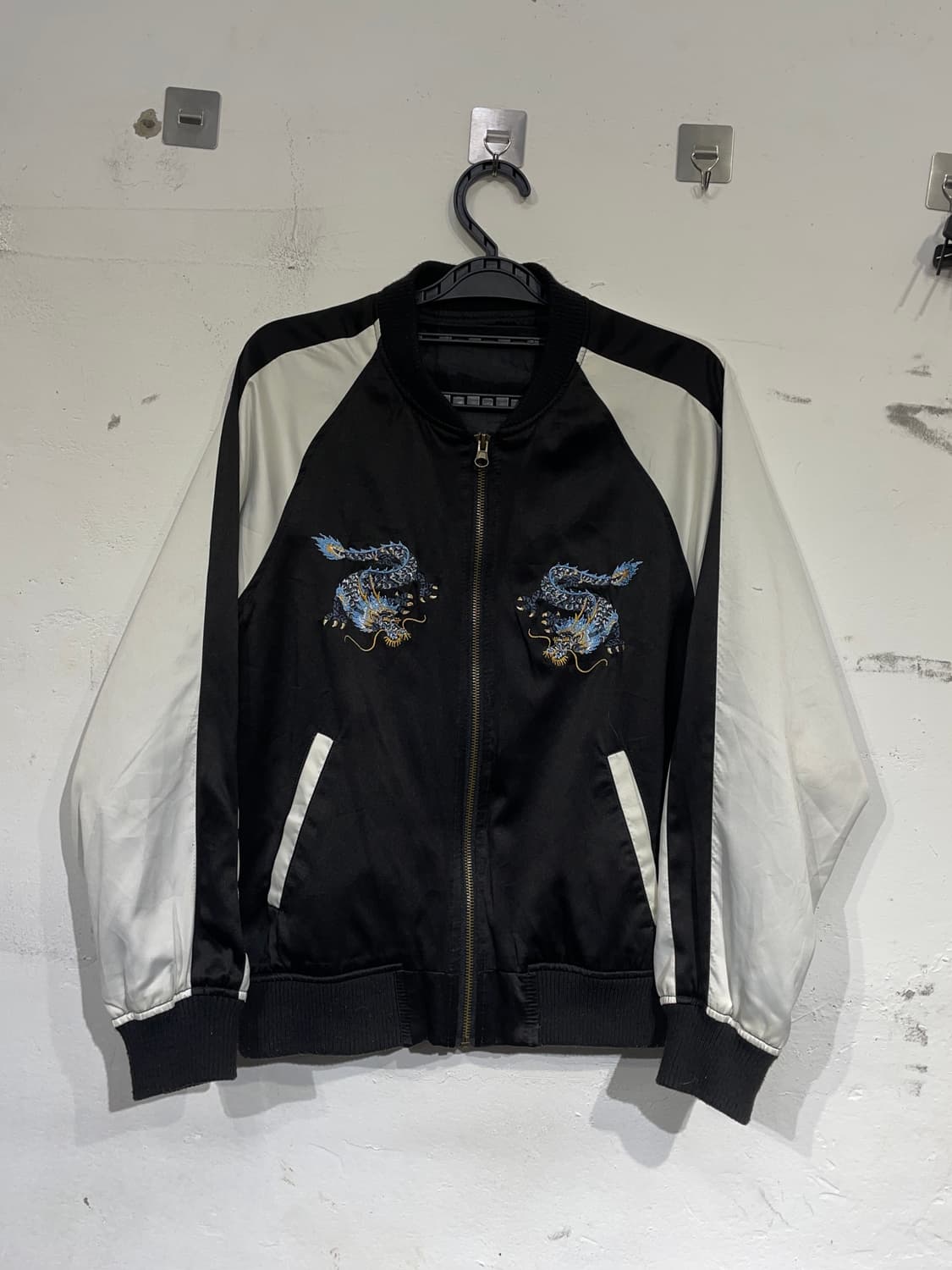 일본빈티지 오리엔탈 용 자수 빈티지 스카쟌 M 상품이미지6