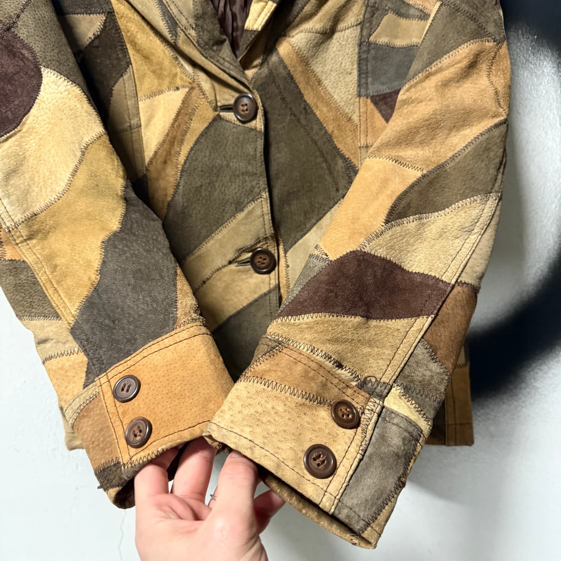 VTG 빈티지 돈피 스웨이드 패치워크 가죽 자켓 상품이미지5