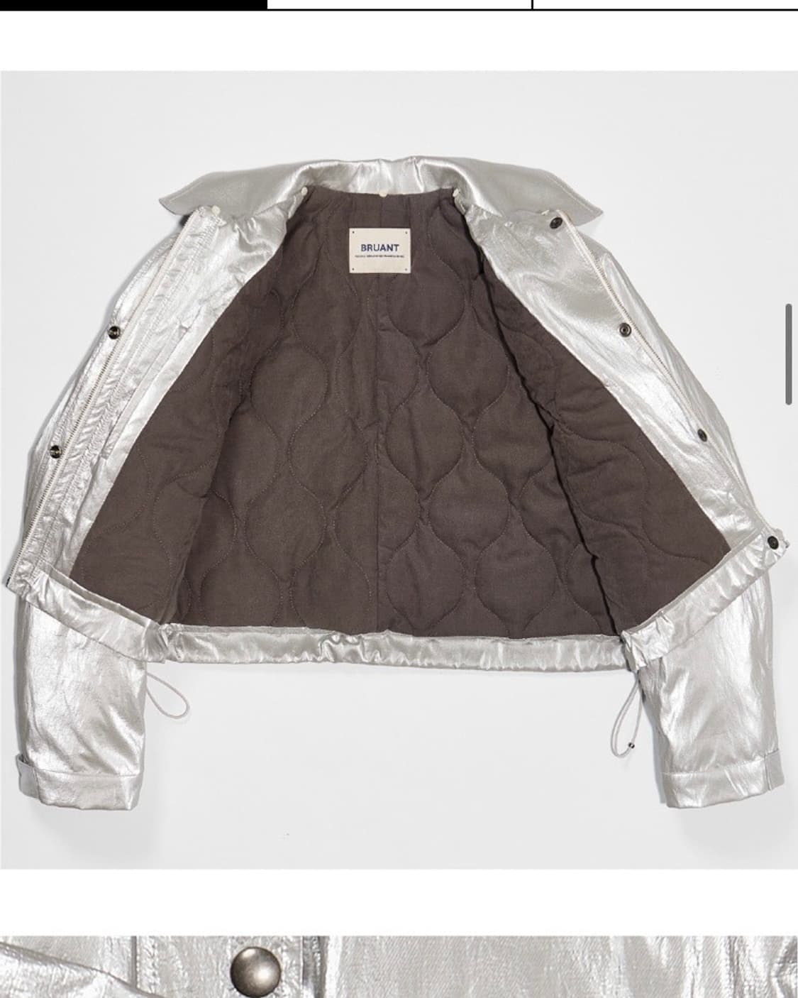 브루앙 퍼 카라 봄버 숏 자켓 실버 상품이미지5